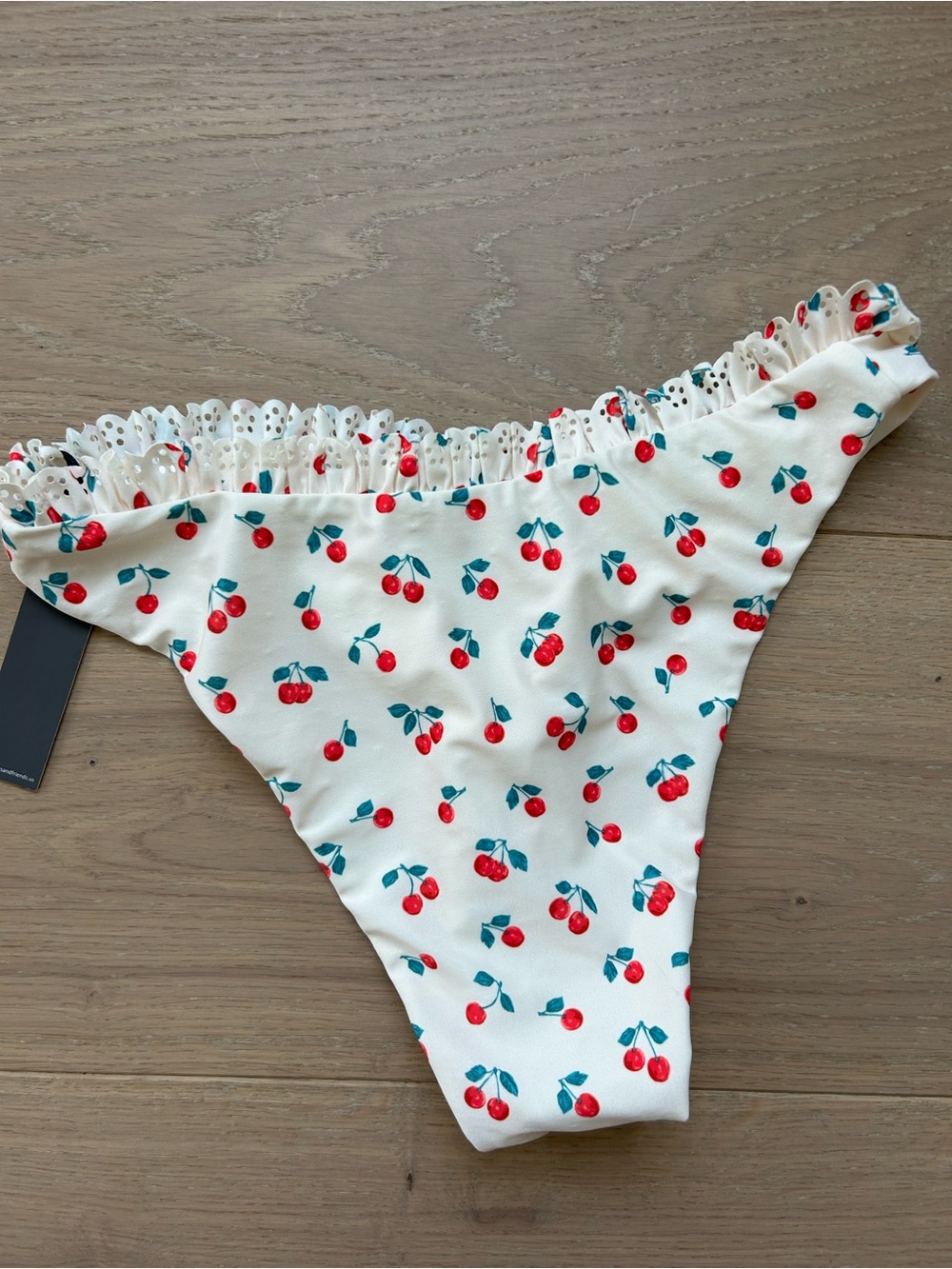 Lovers + Friends Ruffle Bikini Bottoms Willow Cherry Print
